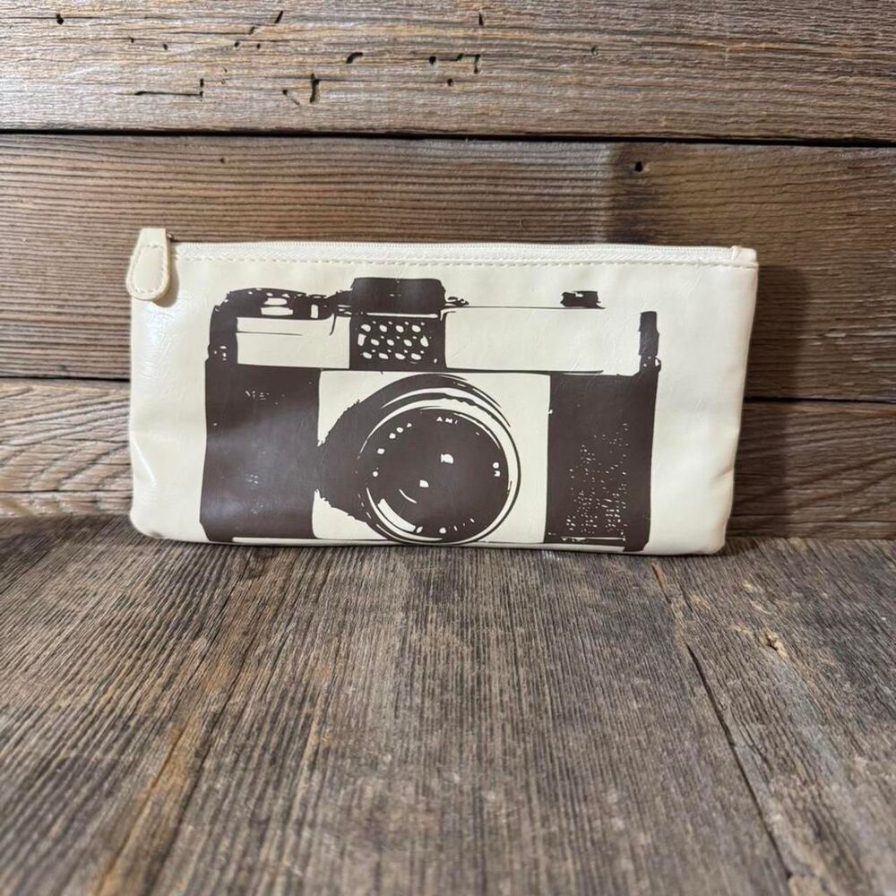 Vintage Camera print on wallet/clutch